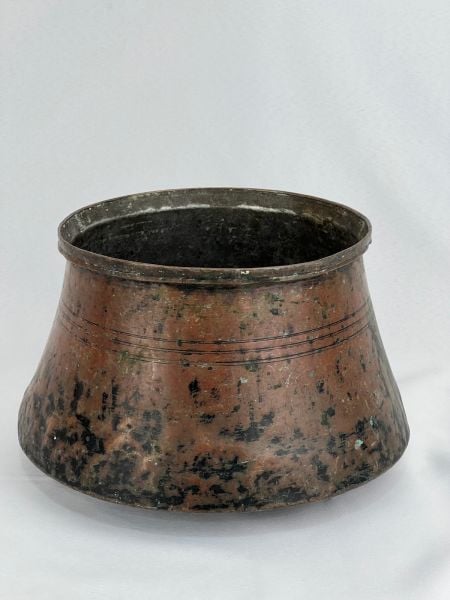 Antika Bakır Bakraç Ölçü Çap 31 Cm H 16 Cm