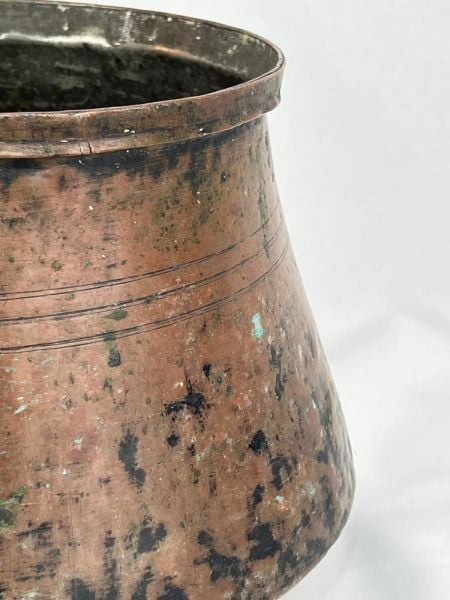 Antika Bakır Bakraç Ölçü Çap 31 Cm H 16 Cm