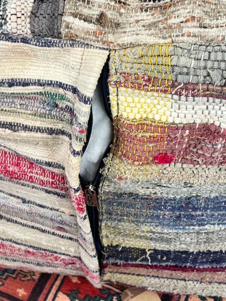 Nostaljik Kilim Puf Ölçü Çap 45 Cm Yükseklik 42 Cm