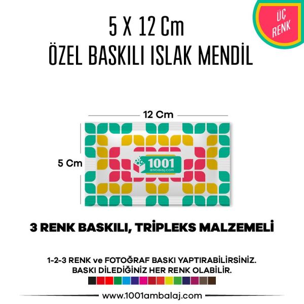 5X12 Cm 1-2-3 Renk Ve Fotoğraf Baskılı İslak Mendil Beyaz (Tripleks Malzeme)