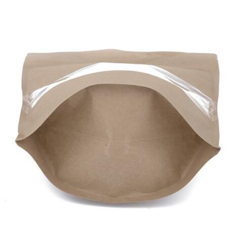 13X22,5 Cm Kraft Pencereli 100 Adet Kilitli Doypack Torba 250 Gr /39/