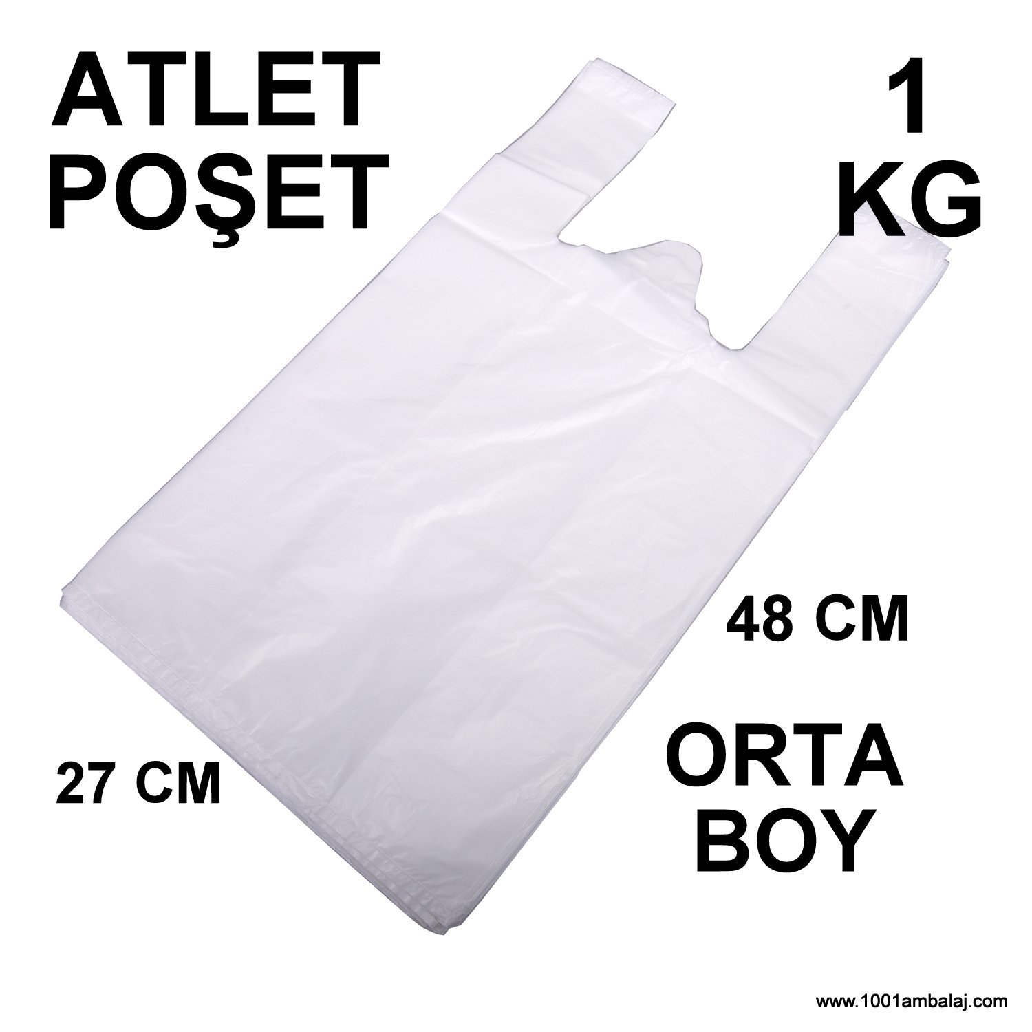 Ara hışır Poşet Orta Boy Beyaz Renk 1 Kg Paket