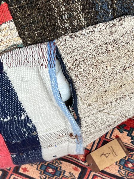 Nostaljik Kilim Puf Ölçü Çap 45 Cm Yükseklik 42 Cm