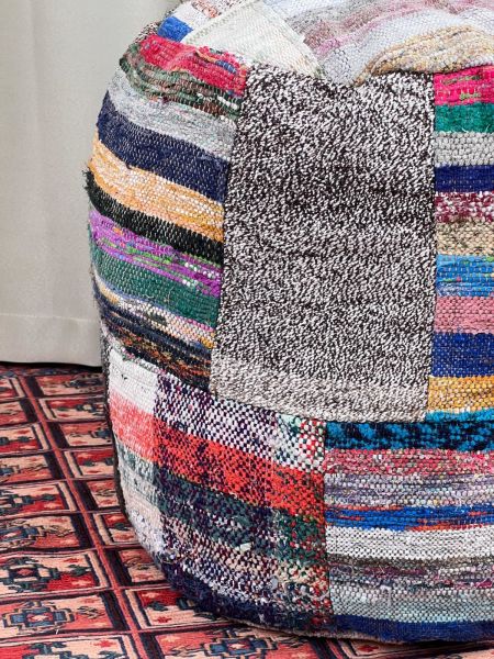 Nostaljik Kilim Puf Ölçü Çap 45 Cm Yükseklik 42 Cm