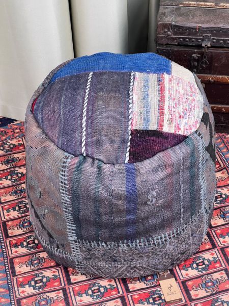 Nostaljik Kilim Puf Ölçü Çap 45 Cm Yükseklik 42 Cm