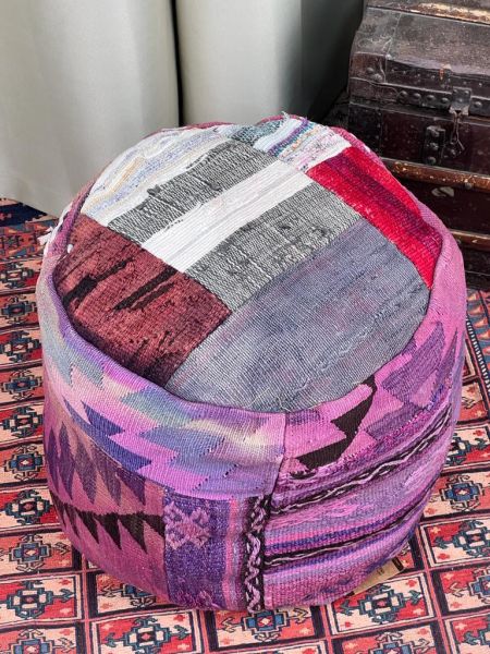 Nostaljik Kilim Puf Ölçü Çap 45 Cm Yükseklik 42 Cm
