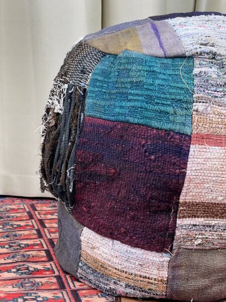 Nostaljik Kilim Puf Ölçü Çap 45 Cm Yükseklik 42 Cm