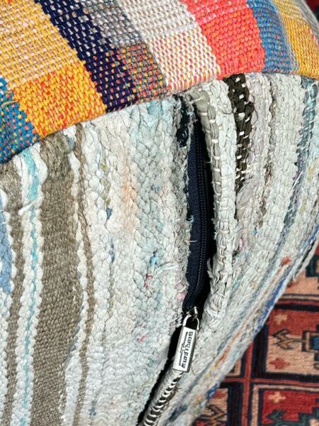 Nostaljik Kilim Puf Ölçü Çap 45 Cm Yükseklik 42 Cm