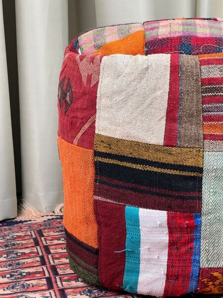 Nostaljik Kilim Puf Ölçü Çap 45 Cm Yükseklik 42 Cm