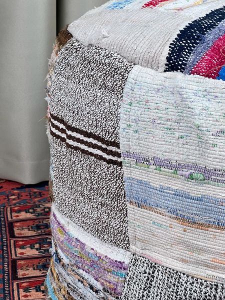Nostaljik Kilim Puf Ölçü Çap 45 Cm Yükseklik 42 Cm