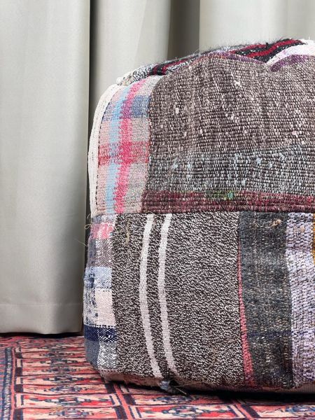 Nostaljik Kilim Puf Ölçü Çap 45 Cm Yükseklik 42 Cm