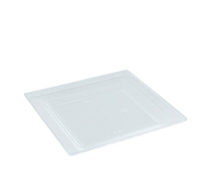Plastik Kare Tabak 18X18 Cm Şeffaf Rubikap Pl.S18 10 Adet