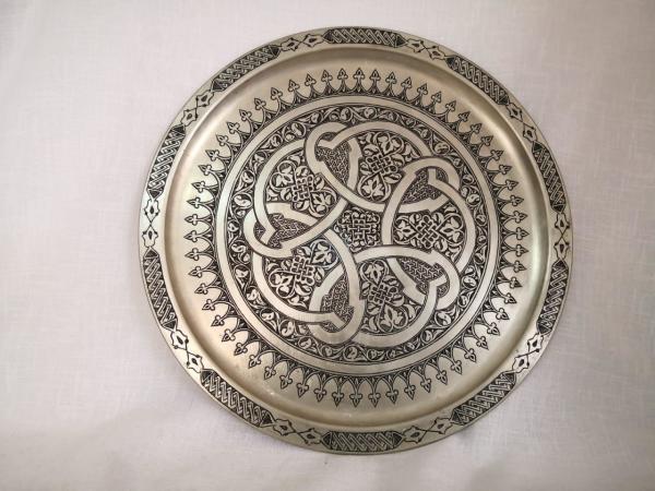 Ağır İşlemeli Bakır Tepsi Aoa Ölçü 40Cm Çapi