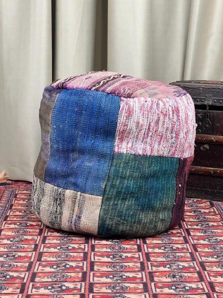 Nostaljik Kilim Puf Ölçü Çap 45 Cm Yükseklik 42 Cm