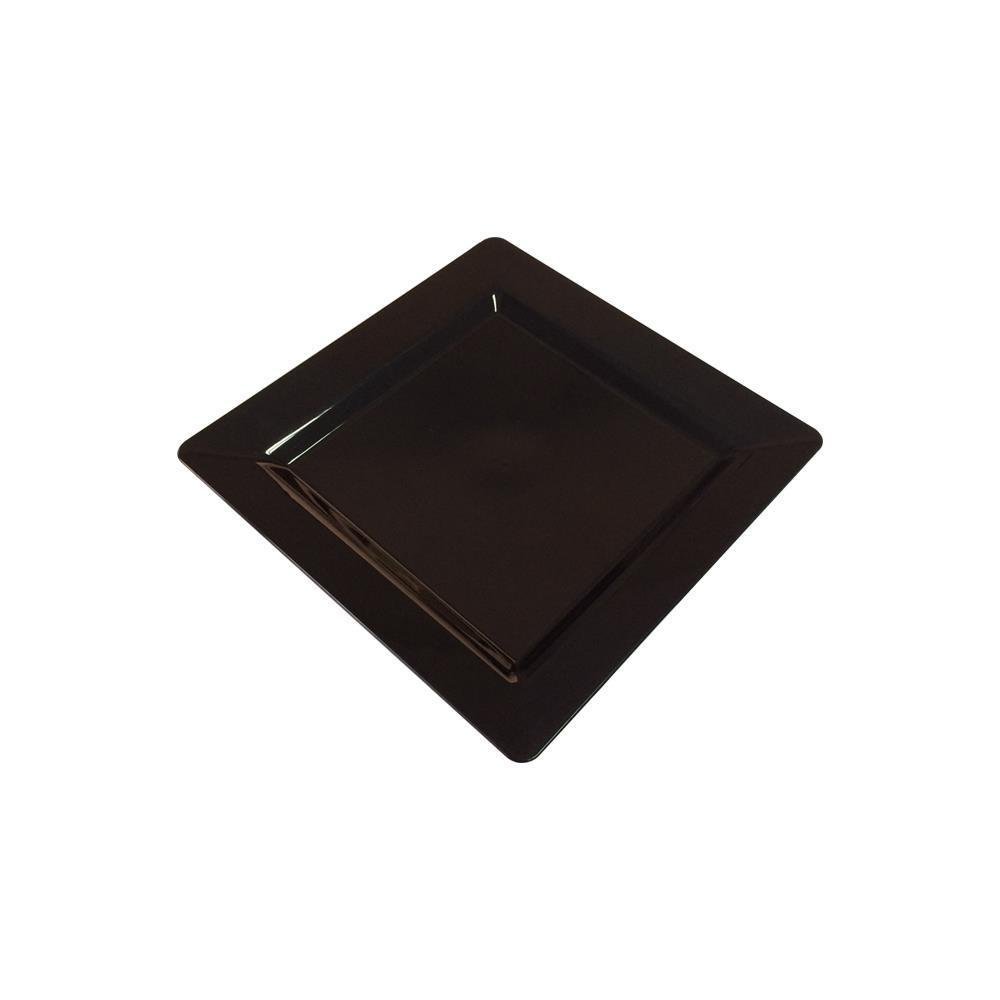 Plastik Kare Tabak 18X18 Cm Siyah Rubikap Pl.S18 10 Adet