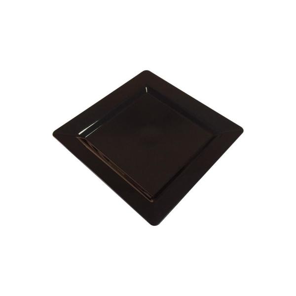 Plastik Kare Tabak 18X18 Cm Siyah Rubikap Pl.S18 10 Adet
