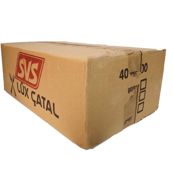 Plastik Çatal Lüks Şeffaf Svs 1 Koli (40 Paket 4000 Adet)
