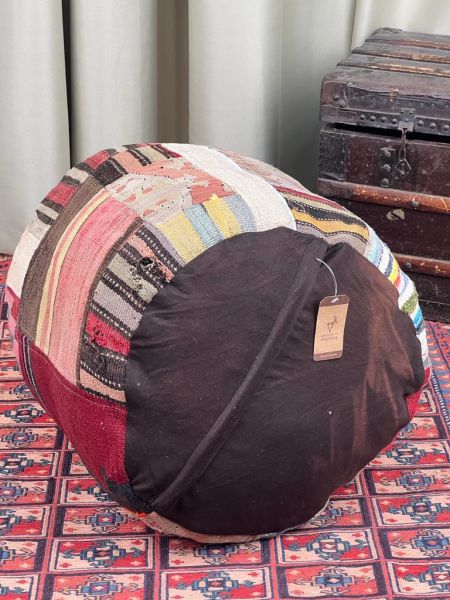 Nostaljik Kilim Puf Ölçü Çap 45 Cm Yükseklik 42 Cm