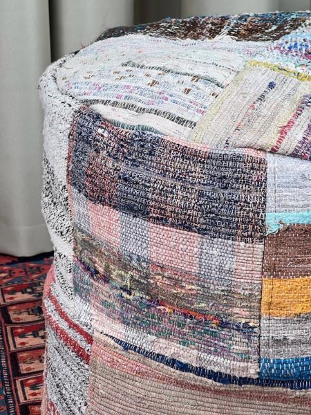 Nostaljik Kilim Puf Ölçü Çap 45 Cm Yükseklik 42 Cm