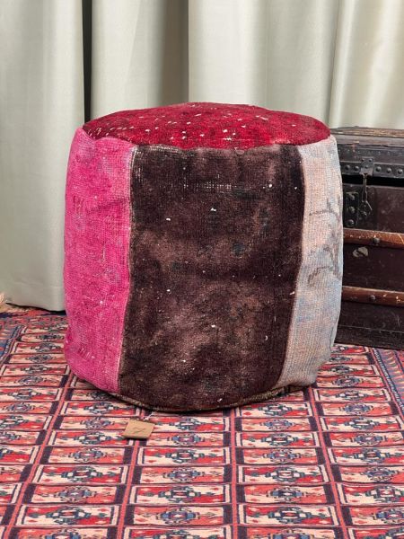 Nostaljik Kilim Puf Ölçü Çap 45 Cm Yükseklik 42 Cm