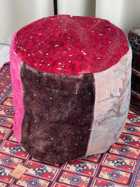 Nostaljik Kilim Puf Ölçü Çap 45 Cm Yükseklik 42 Cm