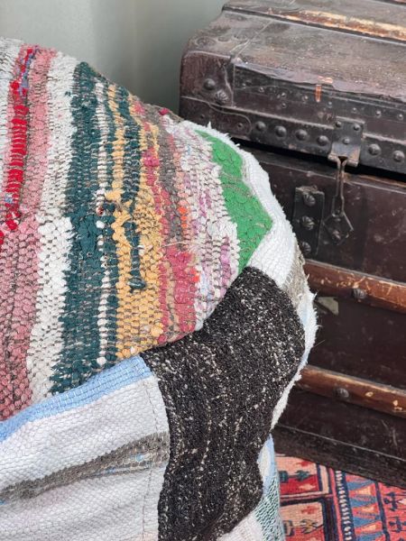 Nostaljik Kilim Puf Ölçü Çap 45 Cm Yükseklik 42 Cm