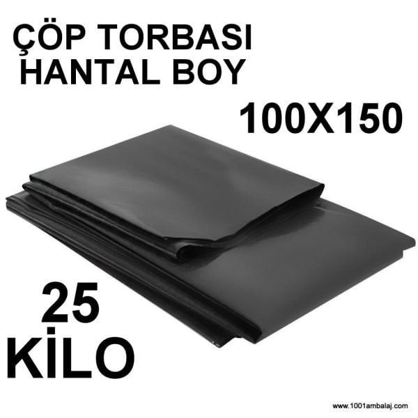 Çöp Torbası Hantal Boy Gram 100X150 Cm Siyah 1 Balya 25 Kilo