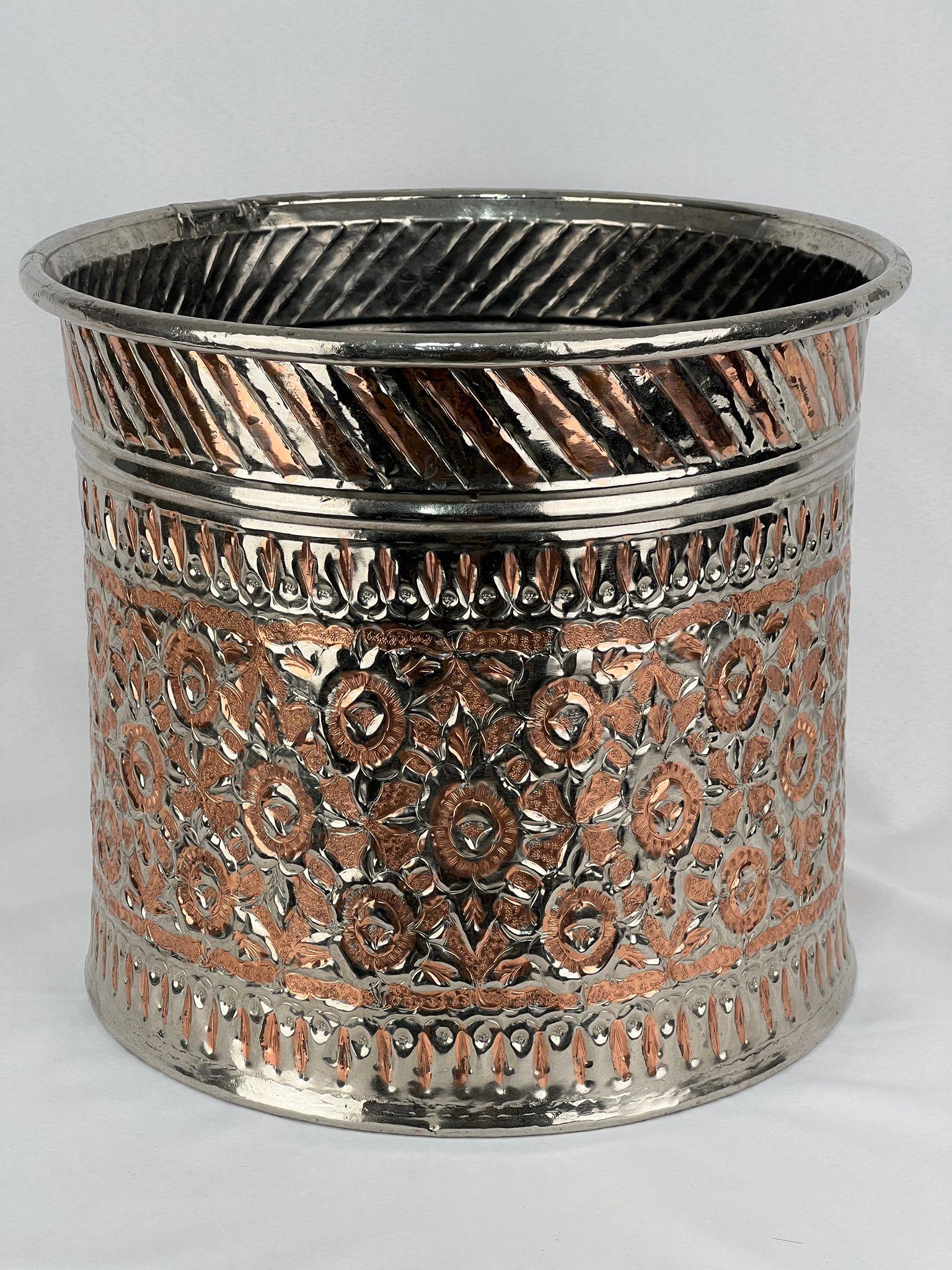 Antika Bakır Bakraç Ölçü Çap 40 Cm H 35 Cm