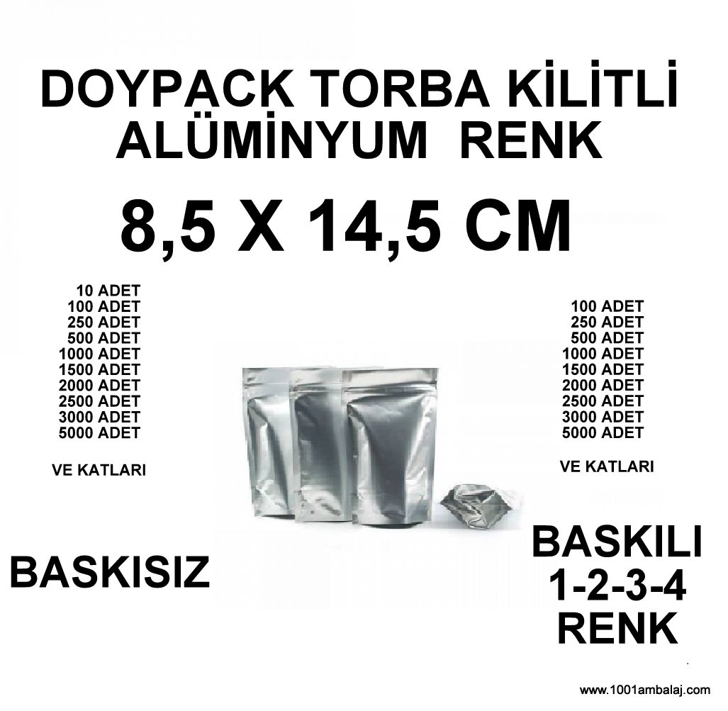 8,5X14,5 Cm Alüminyum Renk Doypack Torba /01/