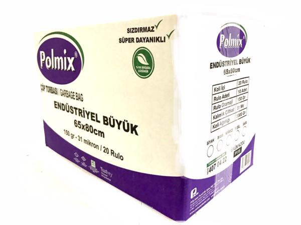 Çöp Torbası Polmix Endüstiriyel 150 Gram 65X80 Siyah 1 Paket