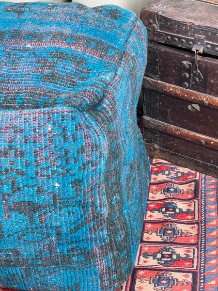 Nostaljik Kilim Puf Ölçü Çap 45 Cm Yükseklik 42 Cm