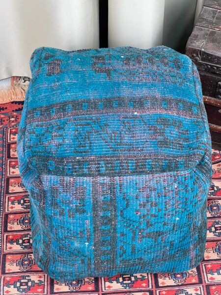 Nostaljik Kilim Puf Ölçü Çap 45 Cm Yükseklik 42 Cm