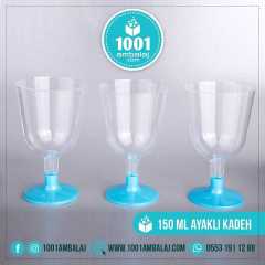 Ayakli Kadeh 150 Ml Polistiren Mavi Ayak Rubikap R.150 6 Adet