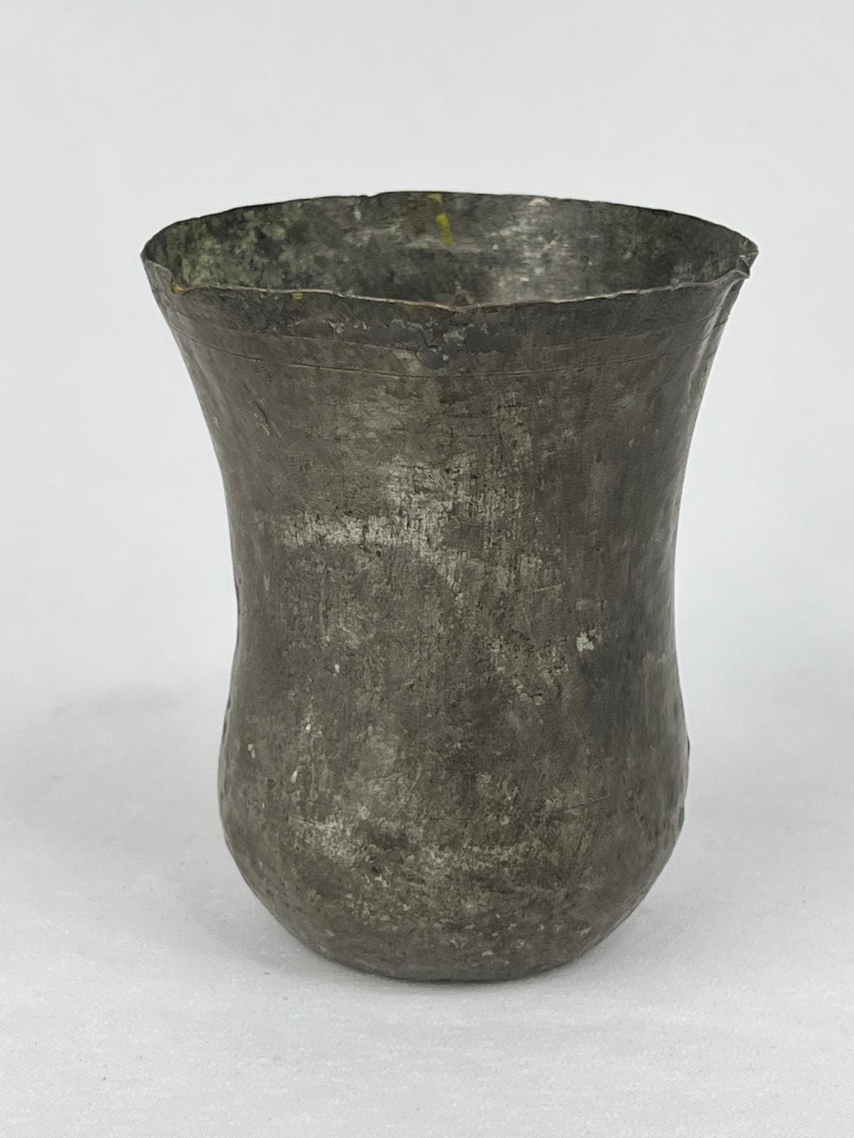 Antika Bakır Bardak Ölçü Çap 7,5 Cm H 9 Cm