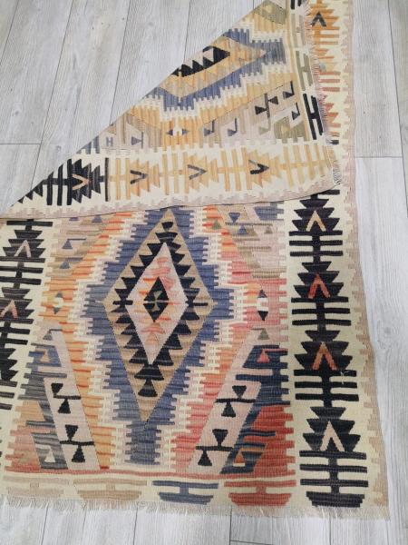 El Dokumasi Anadolu Motif Kök Boya Yün Kilim Aoa Ölçü 94X150Cm