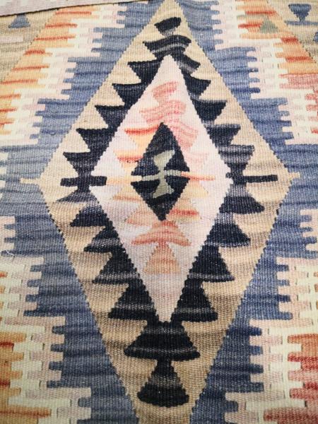 El Dokumasi Anadolu Motif Kök Boya Yün Kilim Aoa Ölçü 94X150Cm