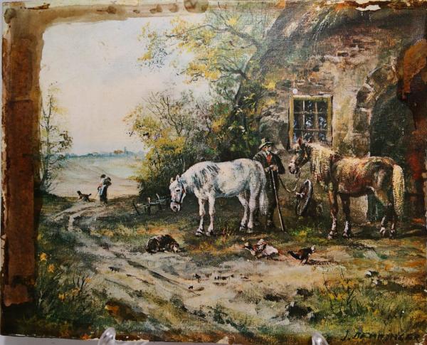 Ressam J Behringer İn Vintage BAskı Tablosu Aoa Ölçü 30X24Cm