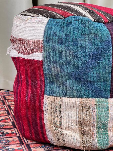 Nostaljik Kilim Puf Ölçü Çap 45 Cm Yükseklik 42 Cm