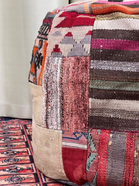 Nostaljik Kilim Puf Ölçü Çap 45 Cm Yükseklik 42 Cm