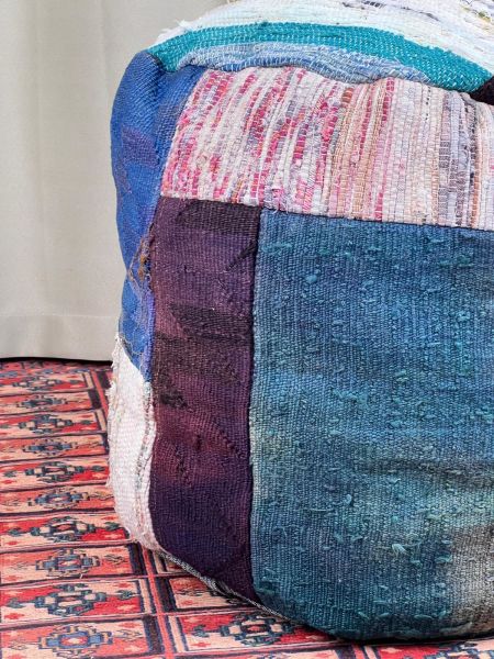 Nostaljik Kilim Puf Ölçü Çap 45 Cm Yükseklik 42 Cm