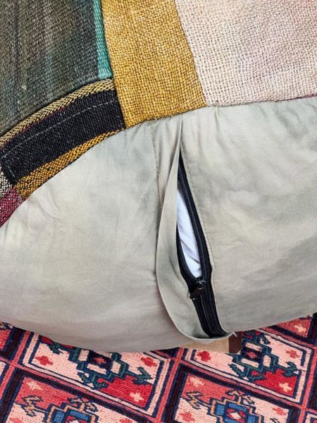 Nostaljik Kilim Puf Ölçü Çap 45 Cm Yükseklik 42 Cm