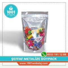 11X18,5 Cm Ön Şeffaf Arka Metalize 100 Adet Kilitli Doypack Torba 100 Gr /54/