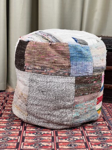Nostaljik Kilim Puf Ölçü Çap 45 Cm Yükseklik 42 Cm