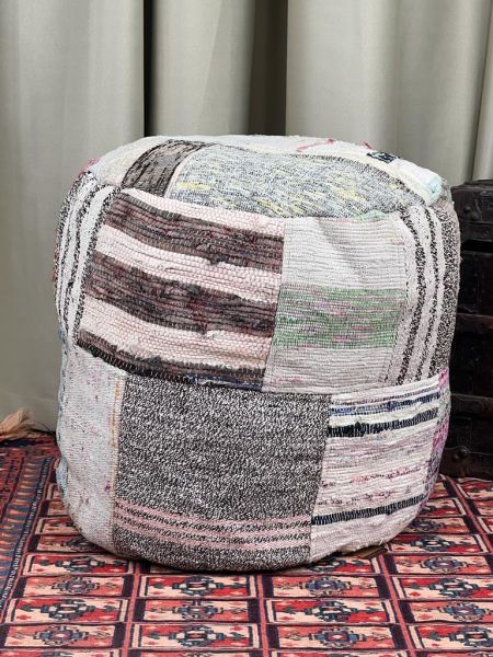 Nostaljik Kilim Puf Ölçü Çap 45 Cm Yükseklik 42 Cm
