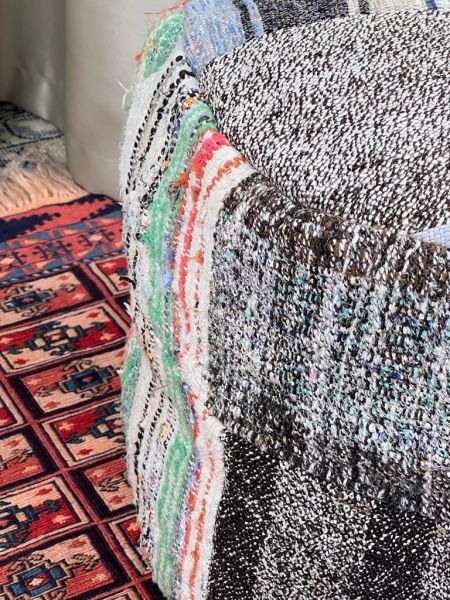 Nostaljik Kilim Puf Ölçü Çap 45 Cm Yükseklik 42 Cm