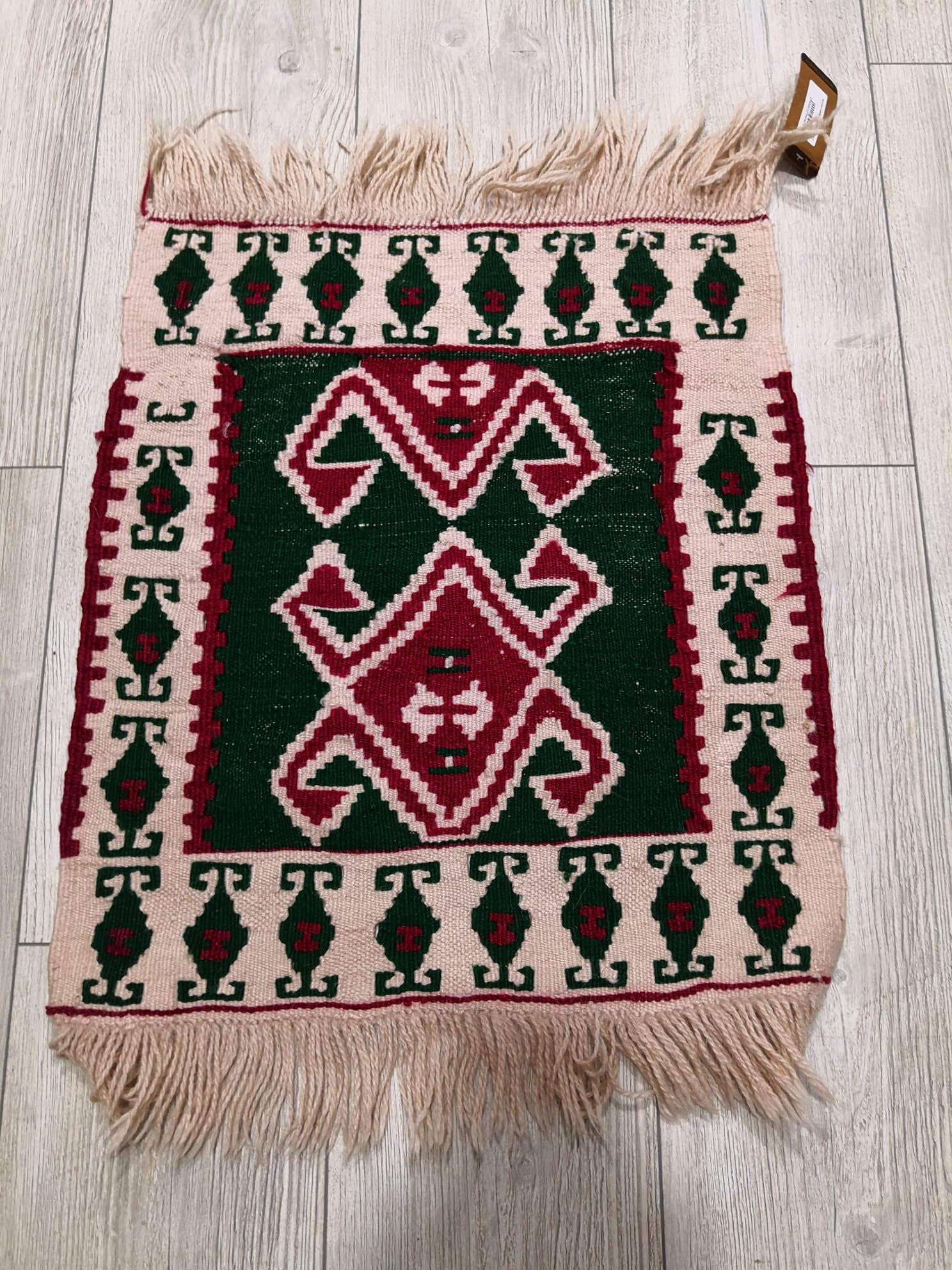 El Dokumasi Anadolu Motif Kök Boya Yün Kilim Aoa Ölçü 49X54Cm