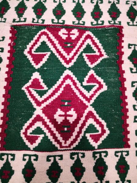 El Dokumasi Anadolu Motif Kök Boya Yün Kilim Aoa Ölçü 49X54Cm