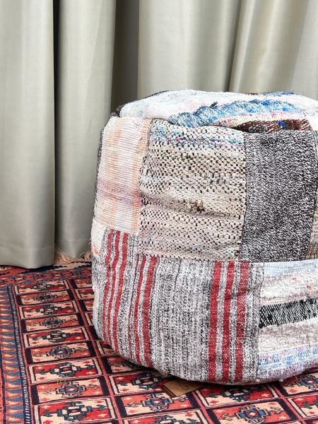 Nostaljik Kilim Puf Ölçü Çap 45 Cm Yükseklik 42 Cm