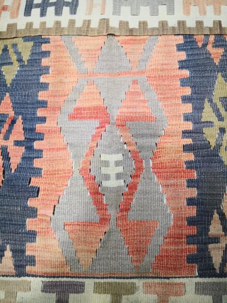 El Dokumasi Anadolu Motif Kök Boya Yün Kilim Aoa Ölçü 105X145Cm