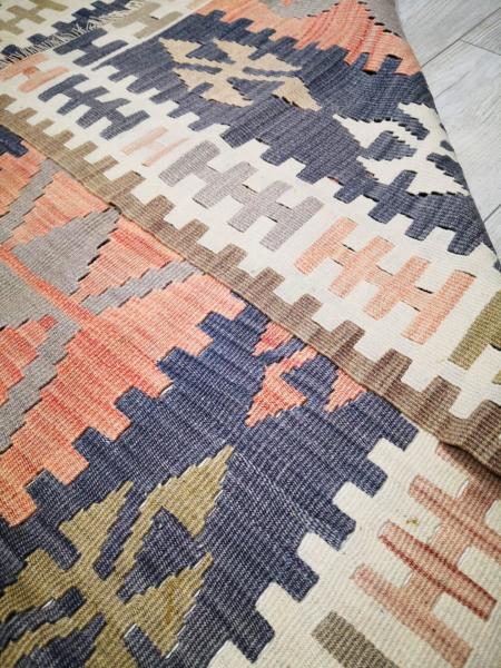 El Dokumasi Anadolu Motif Kök Boya Yün Kilim Aoa Ölçü 105X145Cm
